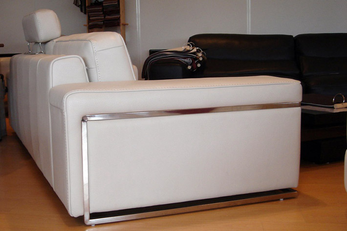 Ledercouch Torino Weiss Foto 2